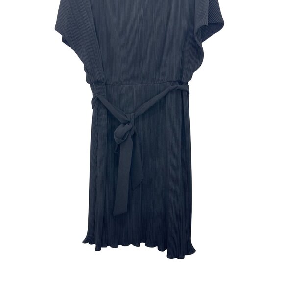 DKNY Womens Black Pleated Mini Dress With Belt - Size 14 Casual Coctail Party - Picture 10 of 10